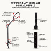 Professional LED Salon Table Light Adjustable Touch-Control LED Work Lamp with Clamp Mount